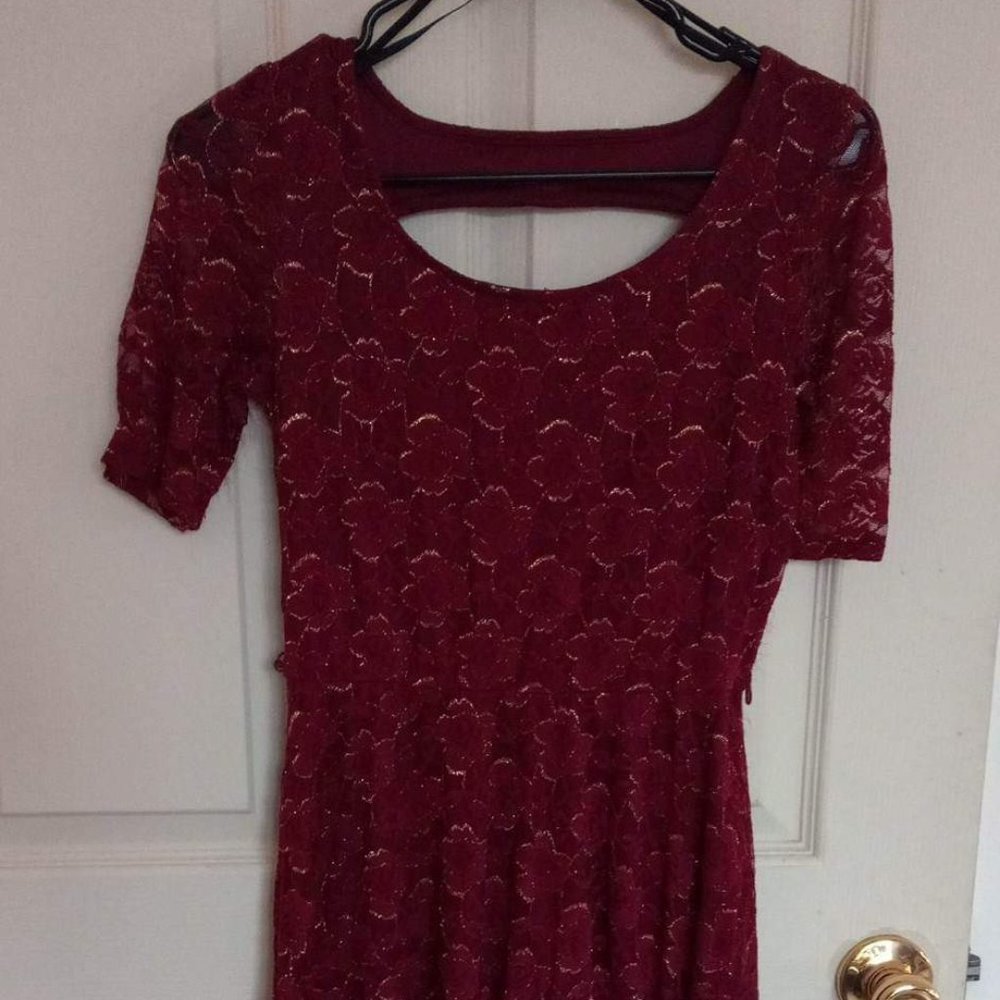 Red lace dress